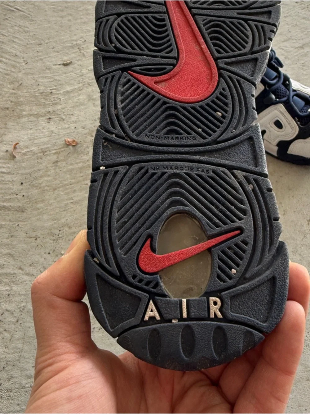 Nike Air More Uptempo White Navy – Size 5.5Y / Women’s – Used - Picture 6 of 8